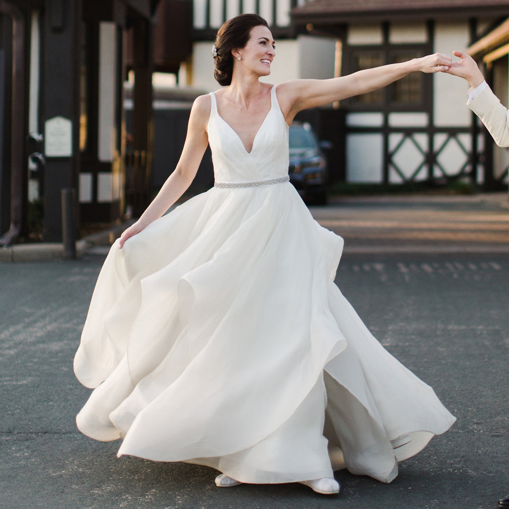 Elegant V-Neck Backless A-Line Beach Wedding Dress, FC1646