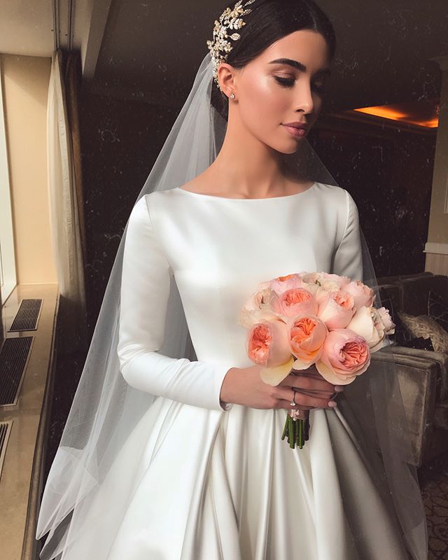 Elegant A-line Long Sleeve Simple Wedding Dresses, FC2027 Elegant A-line Long Sleeve Simple Wedding Dresses, FC2027