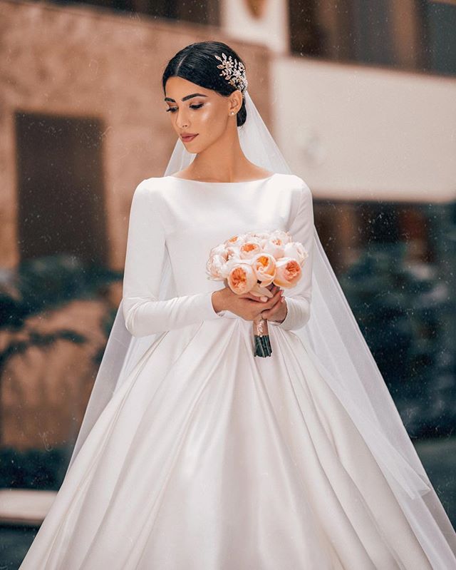 simple long sleeve wedding dresses uk Long Sleeve Chiffon Wedding Dress I Wedding Dresses UME London