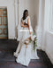 Charming Two Pieces A-Line Sleeveless Slit Inexpensive Wedding Dresses, FC2584