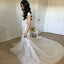 Cap Sleeve Sexy Mermaid Organza Wedding Dress, Backless Applique Luxury Wedding Dress, LB0792